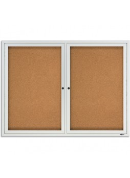 48" Height x 36" Width - Cork Surface - Anodized Aluminum Frame - qrt2364